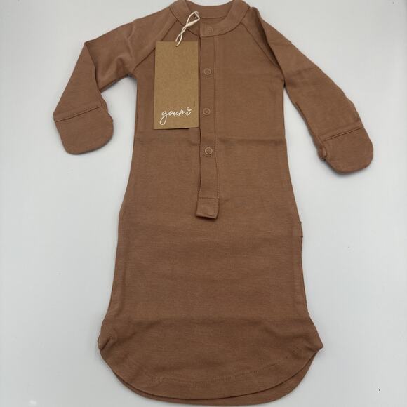 Goumi 24 Hour Convertible Baby Gown Sleeper Sack Size 3-6 Months Bamboo Brown - Picture 1 of 12